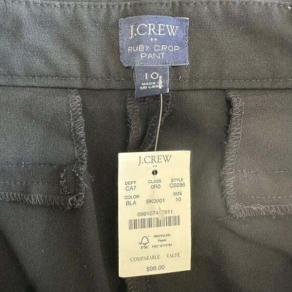 J.Crew Factory Women’s Slim Fit Full Length Trouser Pant Black CB286 Size 10 New - Picture 8 of 12